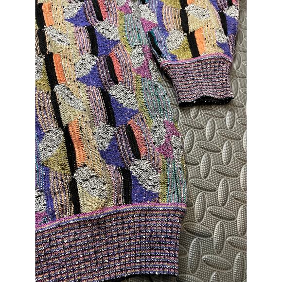 90s vintage St. Croix Shop oversized‎ coogi style jumper abstract design size M - Picture 5 of 8